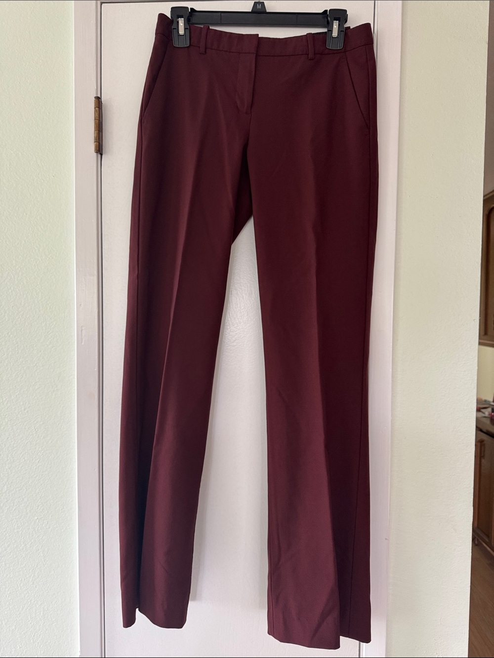 Theory Women's Straight-Leg Dress Pants in Burgundy